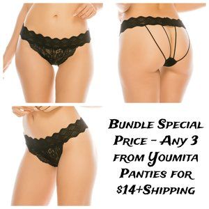 Youmita Caged Back Lace Thong